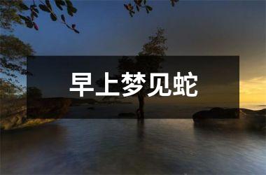 <h3>早上梦见蛇