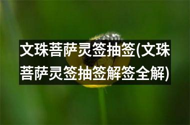 <h3>文珠菩萨灵签抽签(文珠菩萨灵签抽签解签全解)