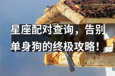 <h3>星座配对查询，告别单身狗的终极攻略！