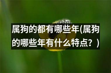 <h3>属狗的都有哪些年(属狗的哪些年有什么特点？)