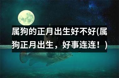 <h3>属狗的正月出生好不好(属狗正月出生，好事连连！)