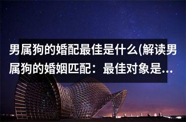 <h3>男属狗的婚配佳是什么(解读男属狗的婚姻匹配：佳对象是谁？)