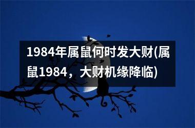 <h3>1984年属鼠何时发大财(属鼠1984，大财机缘降临)