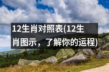 <h3>12生肖对照表(12生肖图示，了解你的运程)