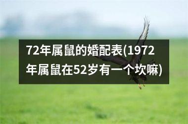 <h3>72年属鼠的婚配表(1972年属鼠在52岁有一个坎嘛)