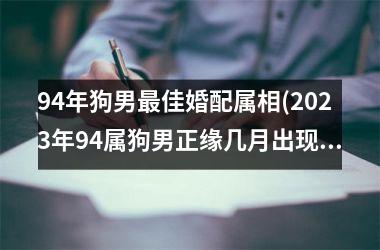 94年狗男佳婚配属相(2025年94属狗男正缘几月出现)