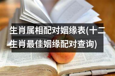 <h3>生肖属相配对姻缘表(十二生肖最佳姻缘配对查询)