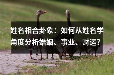 <h3>姓名相合卦象：如何从姓名学角度分析婚姻、事业、财运？