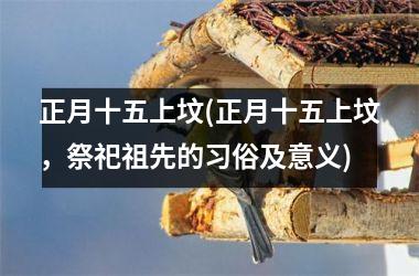 <h3>正月十五上坟(正月十五上坟，祭祀祖先的习俗及意义)