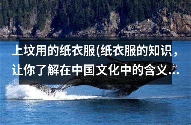 上坟用的纸衣服(纸衣服的知识，让你了解在文化中的含义)
