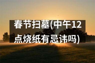 <h3>春节扫墓(中午12点烧纸有忌讳吗)