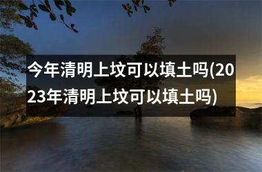 <h3>今年清明上坟可以填土吗(2025年清明上坟可以填土吗)