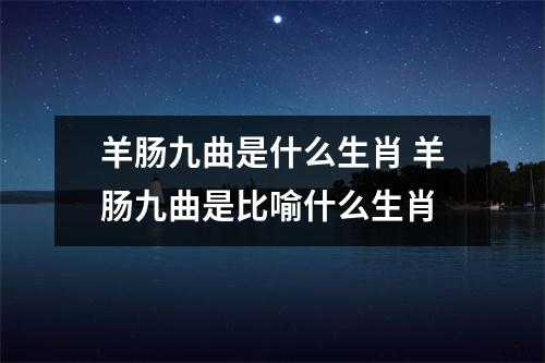 <h3>羊肠九曲是什么生肖羊肠九曲是比喻什么生肖