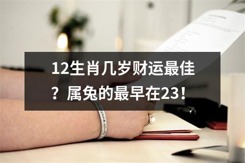 <h3>12生肖几岁财运佳？属兔的早在23！