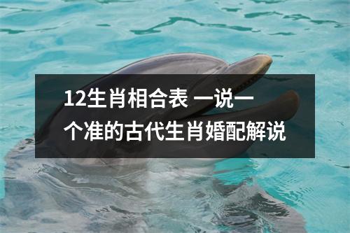 <h3>12生肖相合表一说一个准的古代生肖婚配解说