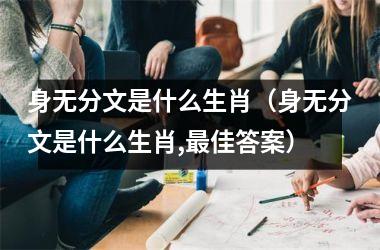 <h3>身无分文是什么生肖（身无分文是什么生肖,佳答案）