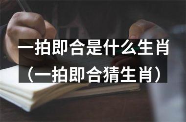 <h3>一拍即合是什么生肖（一拍即合猜生肖）