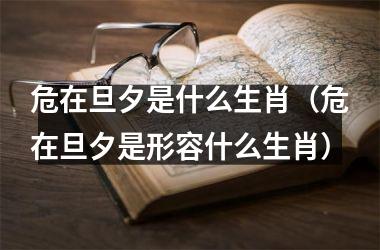 <h3>危在旦夕是什么生肖（危在旦夕是形容什么生肖）