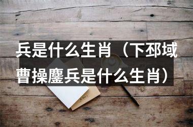 兵是什么生肖（下邳域曹操鏖兵是什么生肖）