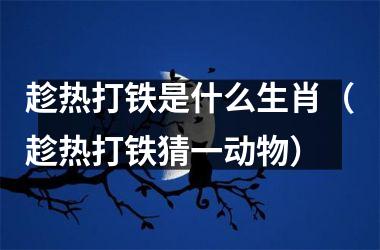 <h3>趁热打铁是什么生肖（趁热打铁猜一动物）