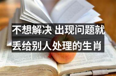 <h3>不想解决 出现问题就丢给别人处理的生肖