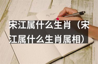 <h3>宋江属什么生肖（宋江属什么生肖属相）
