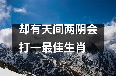 <h3>却有天间两阴会打一佳生肖