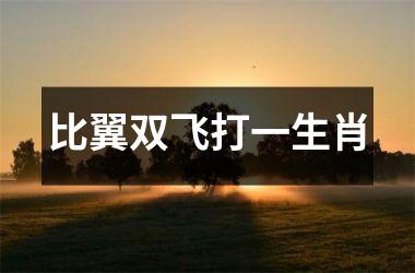比翼双飞打一生肖