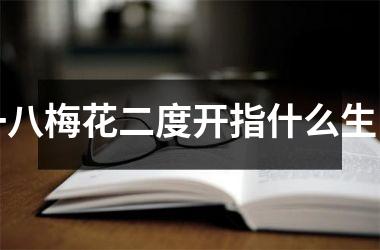 一八梅花二度开指什么生肖