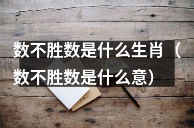 数不胜数是什么生肖（数不胜数是什么意）