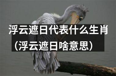 浮云遮日代表什么生肖（浮云遮日啥意思）