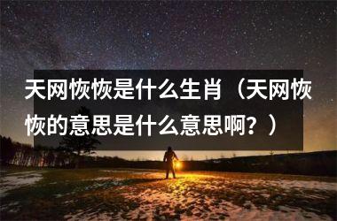 天网恢恢是什么生肖（天网恢恢的意思是什么意思啊？）
