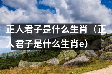 正人君子是什么生肖（正人君子是什么生肖e）