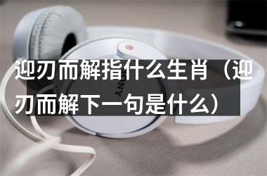 <h3>迎刃而解指什么生肖（迎刃而解下一句是什么）
