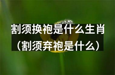 割须换袍是什么生肖（割须弃袍是什么）
