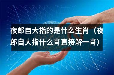 <h3>夜郎自大指的是什么生肖（夜郎自大指什么肖直接解一肖）