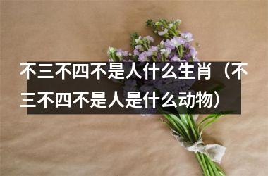<h3>不三不四不是人什么生肖（不三不四不是人是什么动物）