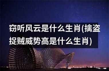 <h3>窃听风云是什么生肖(擒盗捉贼威势高是什么生肖)