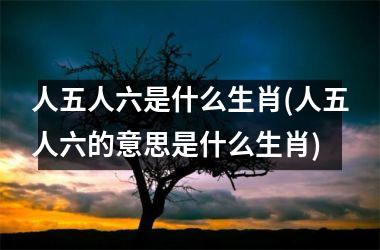 <h3>人五人六是什么生肖(人五人六的意思是什么生肖)