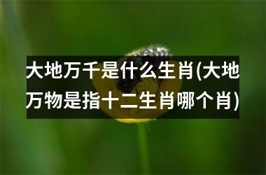 <h3>大地万千是什么生肖(大地万物是指十二生肖哪个肖)