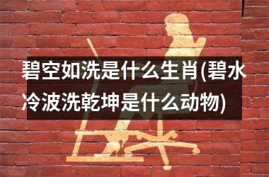 碧空如洗是什么生肖(碧水冷波洗乾坤是什么动物)