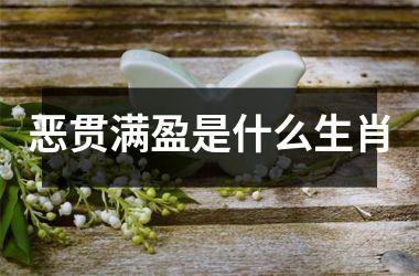 <h3>恶贯满盈是什么生肖