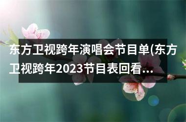 <h3>东方卫视跨年演唱会节目单(东方卫视跨年2025节目表回看)