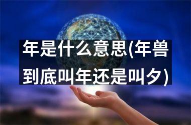 <h3>年是什么意思(年兽到底叫年还是叫夕)