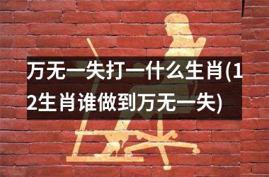 <h3>万无一失打一什么生肖(12生肖谁做到万无一失)
