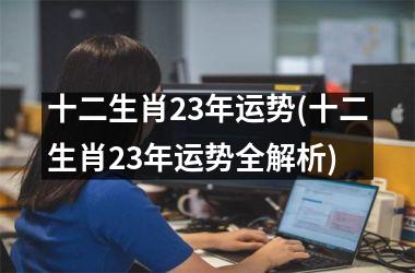 <h3>十二生肖23年运势(十二生肖23年运势全解析)