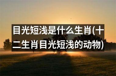 <h3>目光短浅是什么生肖(十二生肖目光短浅的动物)
