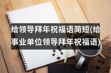 <h3>给领导拜年祝福语简短(给事业单位领导拜年祝福语)
