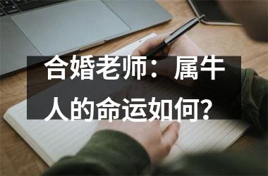 <h3>合婚老师：属牛人的命运如何？