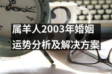 <h3>属羊人2003年婚姻运势分析及解决方案